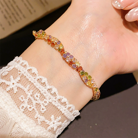 ✨Kaufe 1, erhalte 1 gratis💎 Retro Crossover Gedrehtes Mehrfarbiges Zirkon Verstellbares Armband für Damen