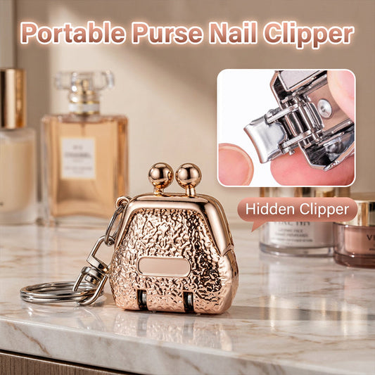 Foldable Purse-Shaped Nail Clipper Keychain