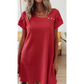 Damen Lässiges Kurzarm T-Shirt Minikleid