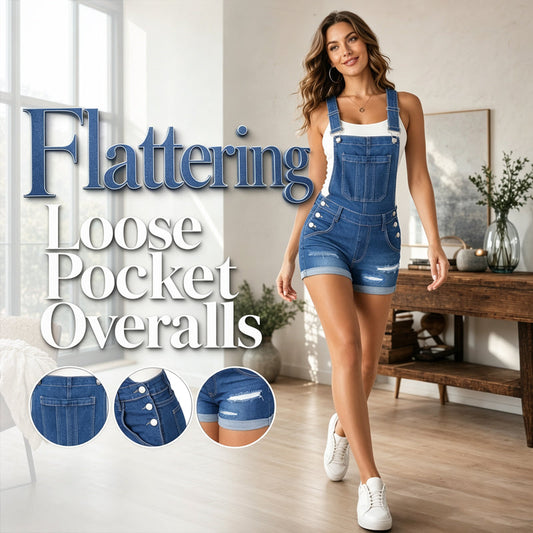 Damen Lässige Denim-Kurz-Latzhose 🌸 Einfach Anziehen & Losgehen – Ein Einteiler für Sonnige Tage ✨