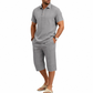 🛍️ 50 % Rabatt – 2-teiliges Freizeit-Set für Herren – Leinen-Poloshirt mit Kurzarm & 7/8-Hose, atmungsaktiv & leicht für Strand & Alltag ☀️