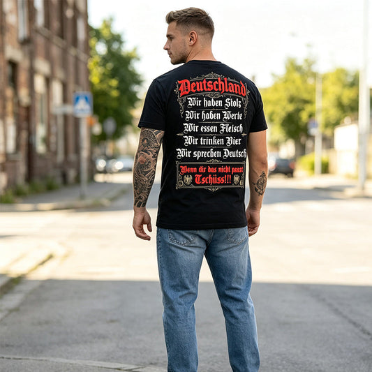 👕 50% RABATT! Deutschland Heritage Bedrucktes Kurzarm-Rundhals-T-Shirt für Herren – Patriotisches Print, weich & atmungsaktiv – Perfekt für Alltag, Fußball, Oktoberfest & Freizeit ✨