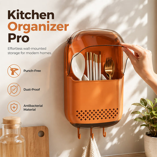✨ Wall-Mounted Dustproof Kitchen Utensil Holder 🛠️