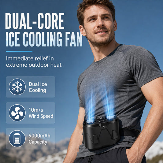💨 50% RABATT! 🧊 Tragbarer Hüftclip-Ventilator mit Dual-Core-Eiskühlung – Leicht, leistungsstark & wiederaufladbar – Perfekt für heiße Tage, Outdoor & Reisen ☀️