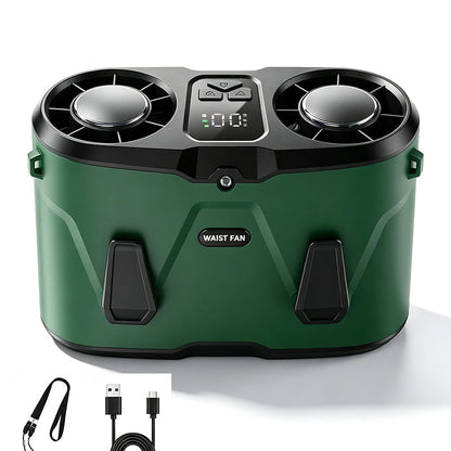 💨 50% RABATT! 🧊 Tragbarer Hüftclip-Ventilator mit Dual-Core-Eiskühlung – Leicht, leistungsstark & wiederaufladbar – Perfekt für heiße Tage, Outdoor & Reisen ☀️
