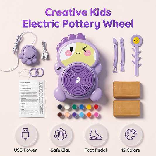 🏺 50% RABATT! ✨ Elektrische Töpferscheibe für Kinder – Komplettes DIY Ton-Bastelset🖌️