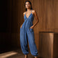 💥Neuheiten-Aktion: 50 % Rabatt👖Damen Plus Size Neckholder Geraffter Jumpsuit