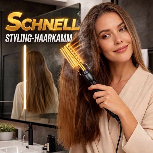 🔥 50% RABATT! 💇 Schnell aufheizender elektrischer Heizkamm – Glättet Haare schnell und schonend