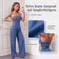 👖 50% RABATT! ✨ Damen‑Jeansoverall mit Spaghettiträgern und weitem Bein – Lässiger Sommerlook