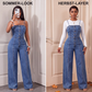 👖 50% RABATT! ✨ Damen‑Jeansoverall mit Spaghettiträgern und weitem Bein – Lässiger Sommerlook