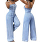 👖 50% RABATT! ✨ Damen‑Jeansoverall mit Spaghettiträgern und weitem Bein – Lässiger Sommerlook