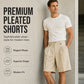 ⌛Zeitlich begrenztes Angebot – Lässige Herren-Shorts mit weitem Bein im Anzugstil