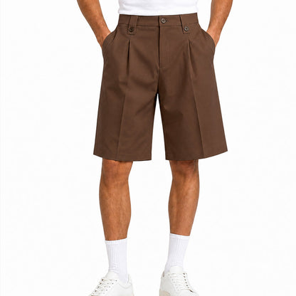 ⌛Zeitlich begrenztes Angebot – Lässige Herren-Shorts mit weitem Bein im Anzugstil
