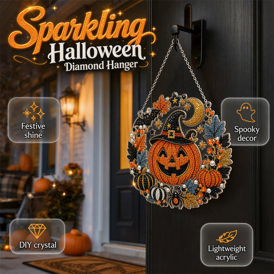 🔥Solange der Vorrat reicht 50 % Rabatt!🎉Halloween Diamant-Kunst Hängedekoration Bastelset