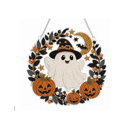 🔥Solange der Vorrat reicht 50 % Rabatt!🎉Halloween Diamant-Kunst Hängedekoration Bastelset