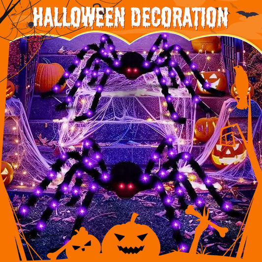🕷️ 50% RABATT! 🎃 Behaarte Spinne mit großem Spinnennetz, wetterfest, gruselige Optik, ideale Halloween-Deko für Garten & Balkon✨