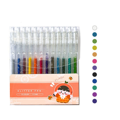 🖍️ 50% RABATT! 🎨Set mit einziehbaren Glitzer-Gelstiften, lebendige Farben, glänzende Effekte, ideal für Bullet Journals, Malen und Bastelarbeiten✨