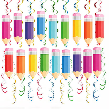 🎊 50 % RABATT! 🎉 Sorgt für lebhafte Party‑Atmosphäre – Bunte Party‑Dekorationen mit hängenden Bleistift‑Wirbeln, auffällig, einfach anzubringen