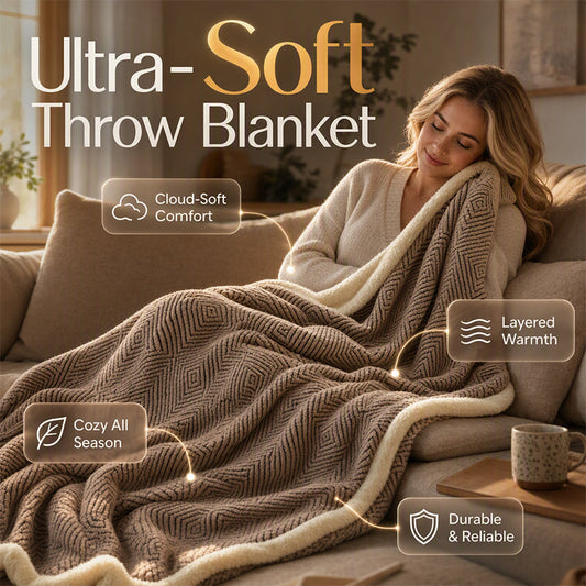 🛌50 % RABATT⏰ Doppellagige verdickte weiche Decke, warm & gemütlich für Zuhause☁️