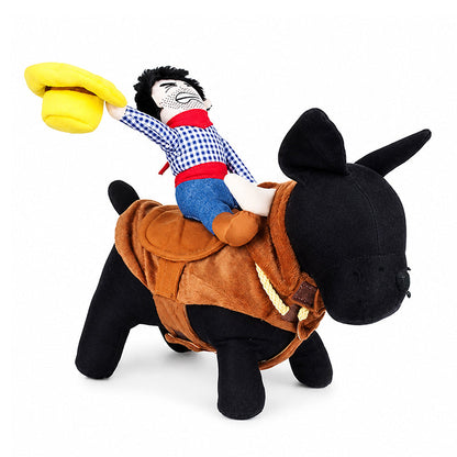 ✨50 % RABATT✨🤠 Lustiges Cowboy-Reiterkostüm für Hunde – Originelles Haustierkostüm für Karneval, Fotos & Partys