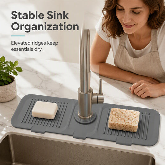 🚰50 % RABATT⏰ Silikon Spritzschutzmatte, saugt Wasser, schützt Arbeitsplatte💦