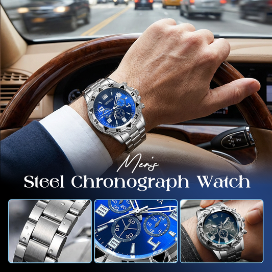 ⌚50 % RABATT⏰ Herren-Chronograph aus Stahl, elegantes Design, zuverlässige Zeitmessung