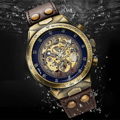 ⌚ JETZT 50% RABATT! 🕰️ Retro-Mechanikuhr – Automatikwerk, wählbares Armband (Stahl/Leder) – Vintage-Stil, moderne Präzision ✨