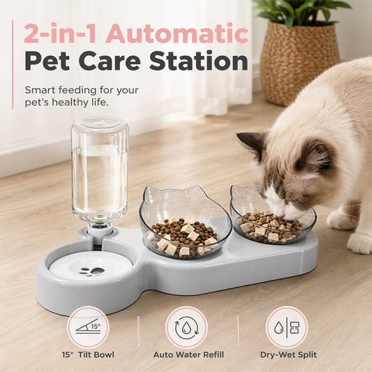 🐾50 % RABATT⏰ 2-in-1 Futternapf, erhöht & geneigt, entlastet den Hals💧