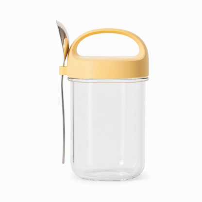📢📢50% RABATT!! ⏰ Overnight Oats Burk – Glas, läckagefri & sked ingår 🥄✨