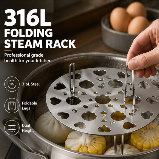 🥚50 % RABATT⏰Faltbares Edelstahl-Dampfgitter, praktisch zum Eierkochen♨️