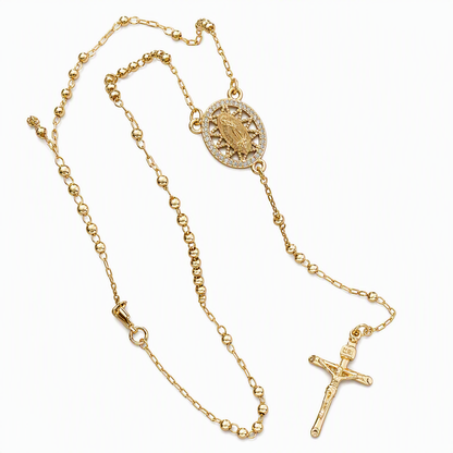 ✝️ 50 % Rabatt! Vintage Kreuzkette mit Marienanhänger – Goldfarbener eleganter Schmuck für den Alltag