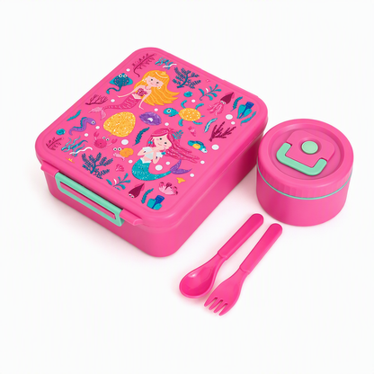🍱🎒 -50% RABATT! 🥪 Auslaufsichere Bento-Lunchbox in Lebensmittelqualität für Kinder mit Suppentasse – 4-Fächer Brotdose für Schulkinder