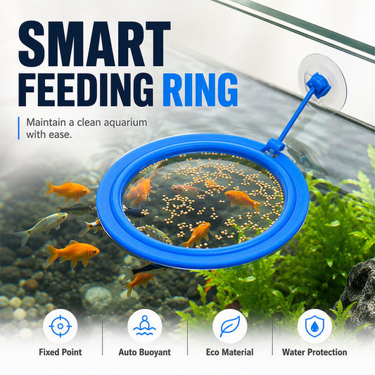 🐠 1 kaufen, 1 gratis 💧 – Schwimmender Fischfutterring mit Saugnapf für Aquarium, verhindert Futterverlust