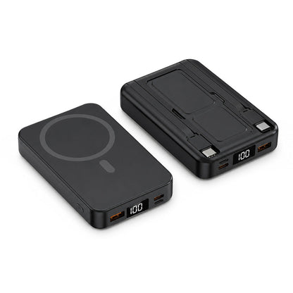 🔋 Magnetische Powerbank mit kabellosem Schnellladen – inkl. Kabel & Ständer, tragbar