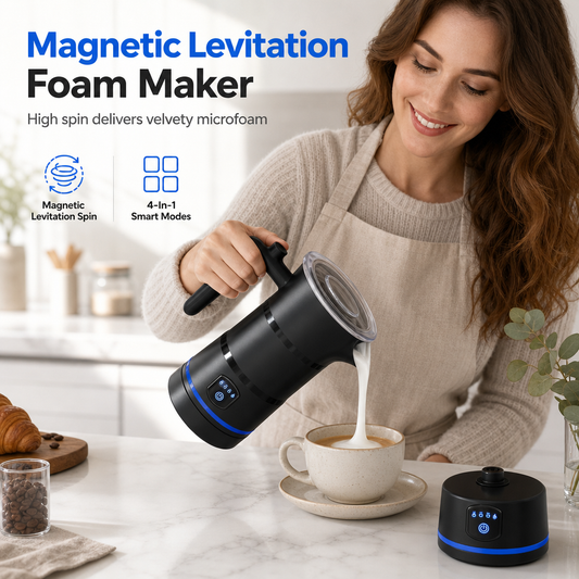 ☕50% RABATT⏰Elektrischer Magnetschwebemilchaufschäumer & Milchwärmer, heiß/kalt Milchschaum, perfekt für Kaffee🥛