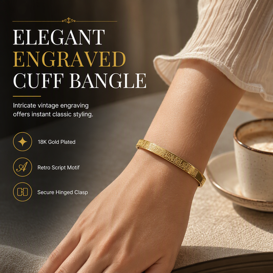 🌸50% RABATT💫Armreif aus Titanstahl – 18-karätig vergoldet und graviert, rostfrei mit dauerhaftem Glanz💛
