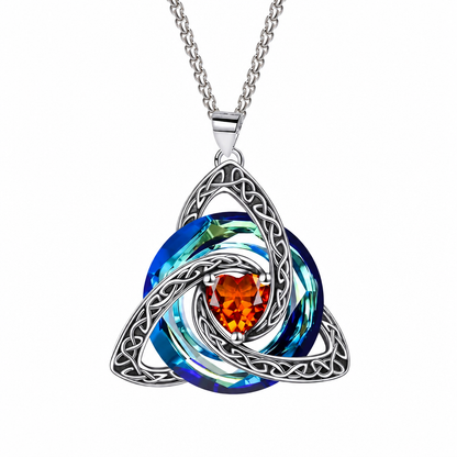 💜50% RABATT✨Keltische Knoten-Halskette mit Monatsstein und Herzanhänger, elegantes Geschenk für Frauen💫