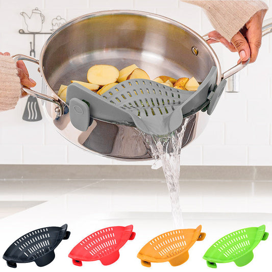✨ JETZT 50 % RABATT! !✨Silikon-Sieb mit Clip für Töpfe und Pfannen