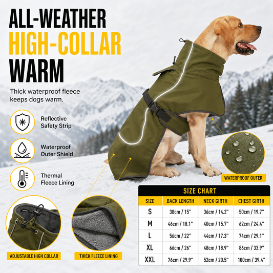 🐾50% RABATT❄️Verdickter warmer Winterhundemantel mit Wattepolsterung für mittelgroße und große Hunde – winddicht und weich, hält den Hund warm draußen🦴