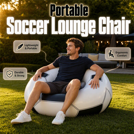 ⚽ 50% RABATT! 🛋️ Aufblasbares Fußball-Sofa – PVC, leicht & lustig ✨