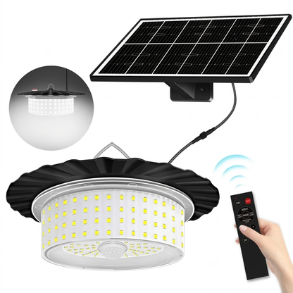 📢 50 % RABATT! ☀️ Verstellbare Solar-Hängeleuchte – 360° Rundum-Beleuchtung mit 4 Helligkeitsstufen für Garten, Pavillon & Schuppen