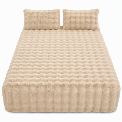 🛏️50% Rabatt!☁️Weiches Hasenplüsch Milchvelours Spannbettlaken, staubdichter Matratzenschutz für behagliche Nächte 🧸