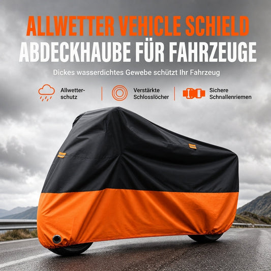 🏍️50% Rabatt!🔒Wasserdichte Motorradabdeckung mit Schlossösen, wetterfeste Schutzhülle für draußen gegen Regen und Sonne ☔
