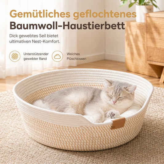 🐱50 % Rabatt☁️Rundes Katzenbett mit integriertem Kratzbrett, abnehmbares Kissen für Hauskatzen🐾