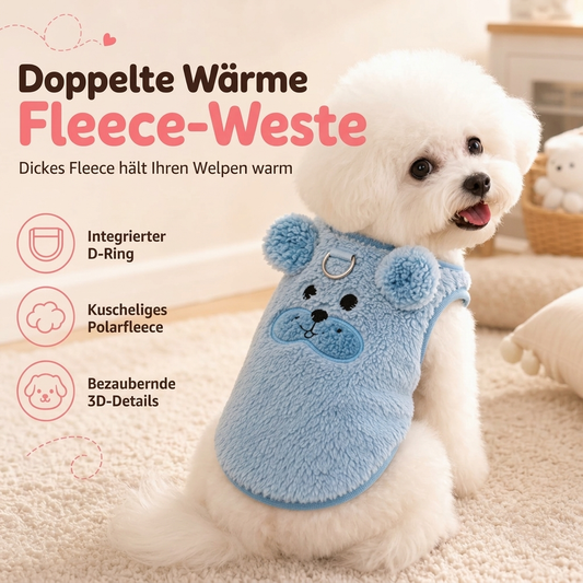🐾50 % Rabatt🧵Fleece‑gefütterte Haustierweste, süße Cartoon‑Stickerei für Hunde und Katzen🐕
