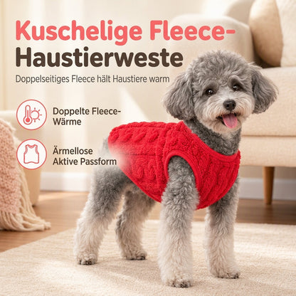 🐕50 % Rabatt🧶Doppelseitiges Fleece‑Hundesweatshirt mit Zopfstrick, warme Herbst‑Winter‑Kleidung für kleine Hunde