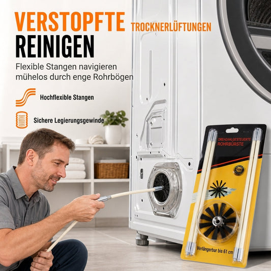 🔥50 % RABATT🧹Rotierendes Reinigungsbürsten‑Set, flexible Stangen mit Nylonkopf für Kamine, Trockner‑ und Heizkesselrohre