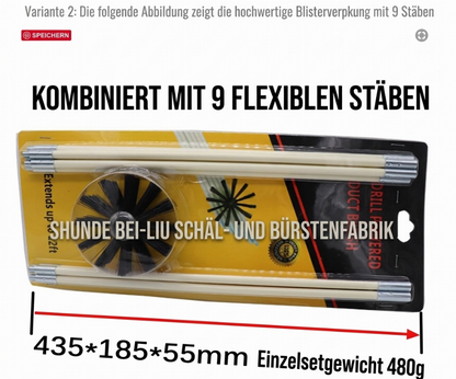 🔥50 % RABATT🧹Rotierendes Reinigungsbürsten‑Set, flexible Stangen mit Nylonkopf für Kamine, Trockner‑ und Heizkesselrohre