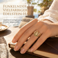 ✨ 50 % RABATT 💍 Vergoldeter Damenring mit Göttinnen- und Blumenmotiv, ovale farbige Zirkonien, edler Old-Money-Look 🌷