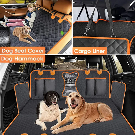 🐾 50 % RABATT! ✨ Wasserdichte Hunde-Rücksitzabdeckung fürs Auto – Rutschfest, mit Sichtfenster & Seitenschutz 🐶🚗